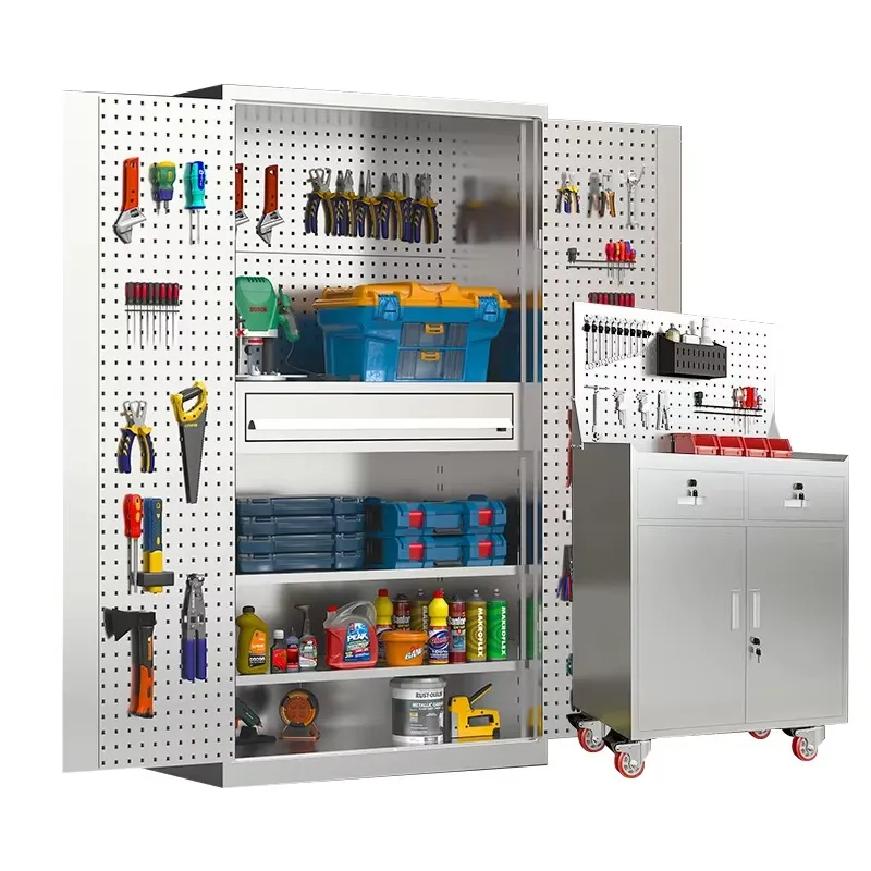 Tool Workshop - Anpassbarer 304 Edelstahl-Werkzeugschrank Große Metall-Werkbank für
