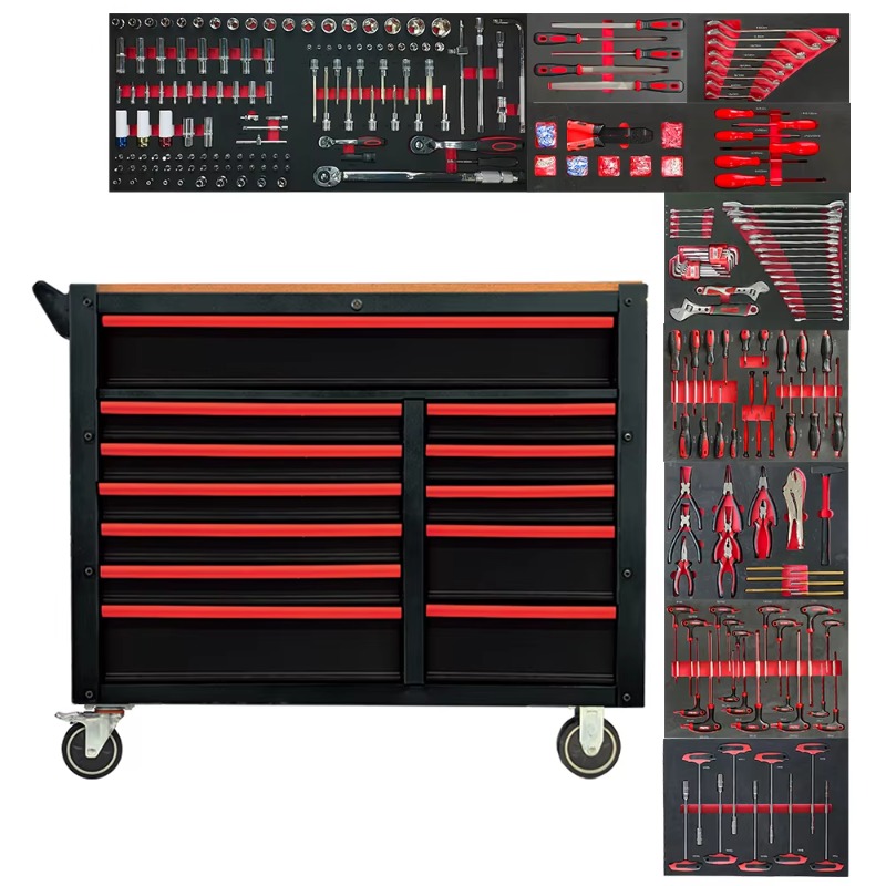 Workshop Tools Box - 12-Schubladen-Werkzeugkasten mit 471 Teilen, Rollbarer Industrie-Werkzeugwagen